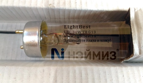 Лампа бактерицидная LightBest LBC 30w T8 G13, L=893 mm